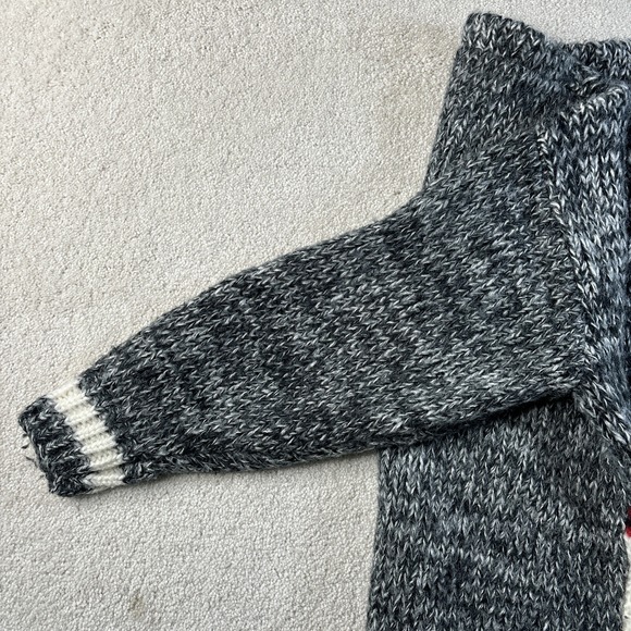 Vtg COLLAGE By Hand Knit Black/White Scotty Dog Thick Acrylic Sweater Sz Large - Picture 7 of 12